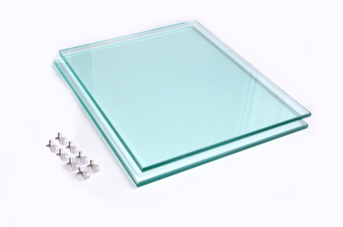 Комплект полированных стеклянных полок Т10мм с фурнитурой для подставокП240 (2шт) 317*320мм (шт.)
