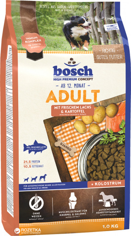Adult корм для собак со средним уровнем активности старше 1 года, с лососем и картофелем, 1 кг