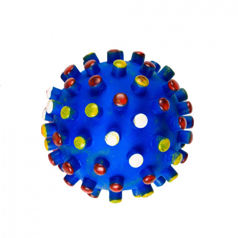Игрушка для собак Мяч с шипами разноцветный, винил, 9,5 см 1