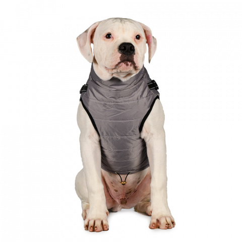 Куртка со шлейкой для собак 2XL серый (унисекс) 1