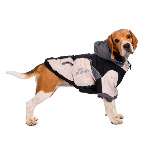 Куртка с капюшоном на молнии для собак крупных пород Джек Рассел, Карликовый пинчер, Бигль 46x66x43см 3XL серый (унисекс) 6