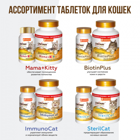 Витаминно-минеральный комплекс для здоровья шерсти и кожи у кошек, 120 таблеток 7