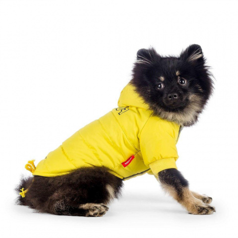Куртка с меховым капюшоном для собак 2XL желтый (унисекс) 2