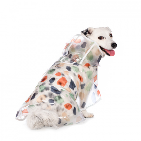 Дождевик-плащ с капюшоном для собак 45см 2XL прозрачный (унисекс)