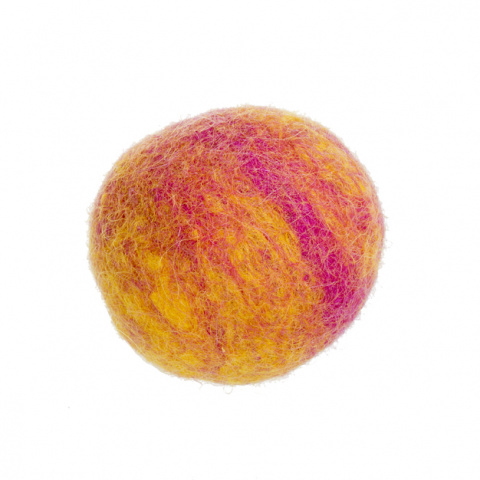 Игрушка для кошек Мяч шерстяной Фьюжн (красно-желтый) 4 см