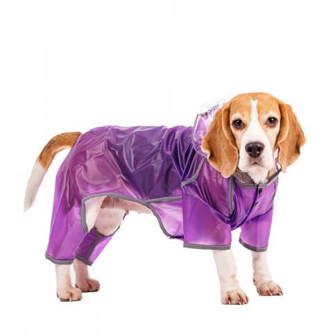 Дождевик для собак с ножками 3XL фиолетовый (унисекс)