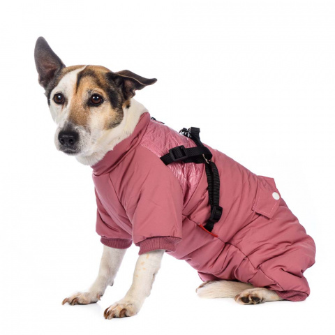 Комбинезон на молнии со шлейкой для собак 3XL розовый (девочка)