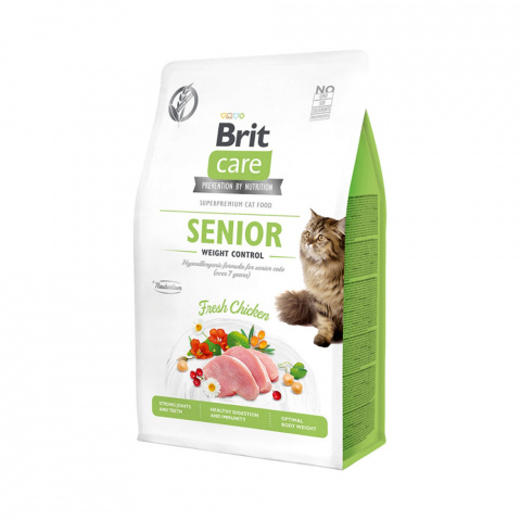 Брит 7кг Care Cat GF Senior Weight Control для кошек старше 7 лет Контроль веса