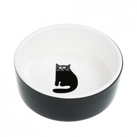 Миска для кошек 12,5см черная керамика