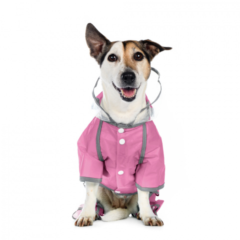 Дождевик с ножками для собак 2XL розовый (девочка)