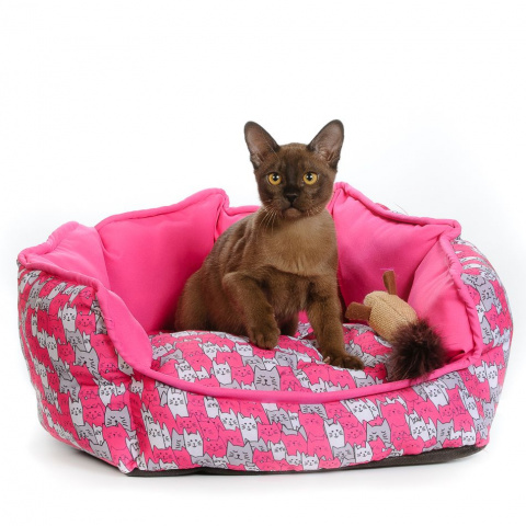 Лежанка Дрим для кошек и собак мелких пород, 45х45х20 см, розовый