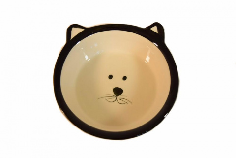 Миска керамическая для собак и кошек, 235 мл, диаметр 14 см, с ушками