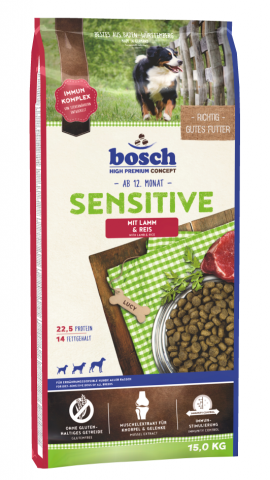 Sensitive Сухой корм для взрослых собак всех пород склонных к аллергии, с ягненком и рисом, 15 кг