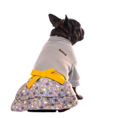 Платье-свитер для собак XL серый (девочка)