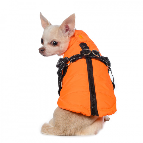 Куртка для собак со шлейкой желтая XS 1