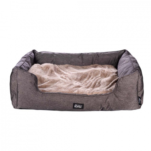 Лежак овальный для собак и кошек средних пород, 70х60х19 см, кофейный