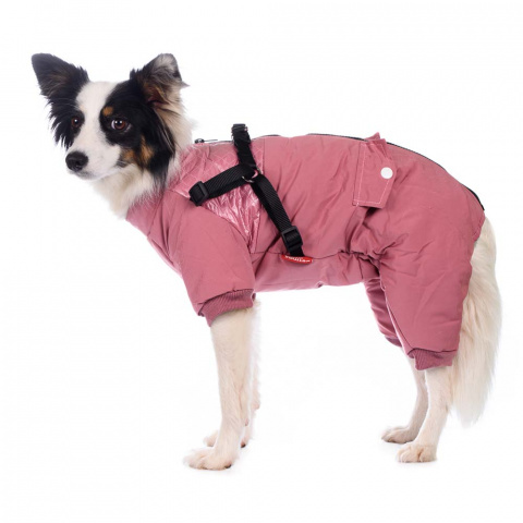 Комбинезон на молнии со шлейкой для собак XL розовый (девочка) 6