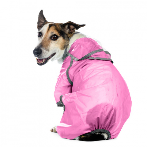 Дождевик с ножками для собак XL розовый (девочка) 1