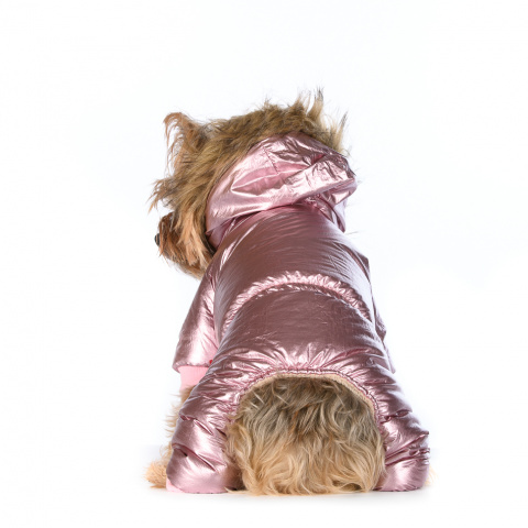Комбинезон с меховым капюшоном для собак M розовый (девочка) 4