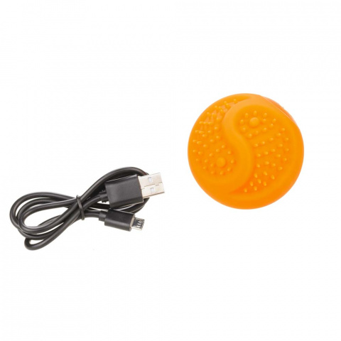 Игрушка для собак Мяч светящийся USB зарядка оранжевый 6,5 см