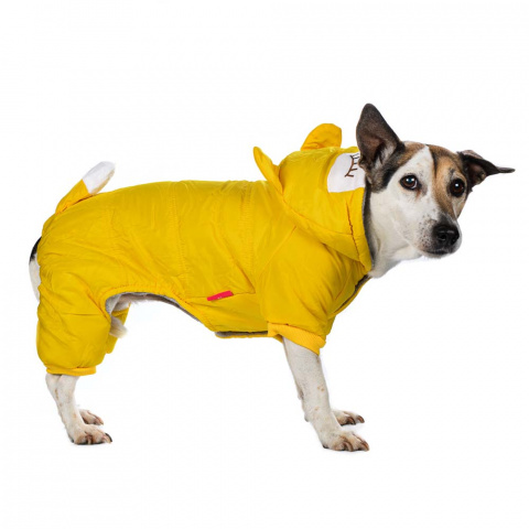 Комбинезон с капюшоном для собак M желтый (унисекс)