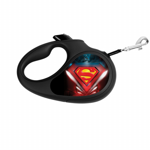 Поводок-рулетка WAUDOG с рисунком Супермен Лого, размер S, до 15 кг, 5м черная