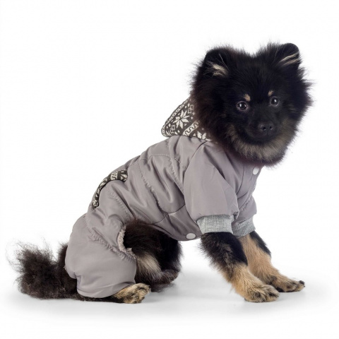 Комбинезон с капюшоном для собак XS серый (унисекс)
