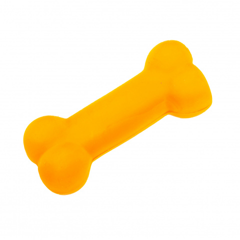 Игрушка для собак Косточка, латекс, оранжевая, 11 см