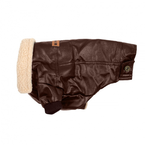 Куртка из кожзама для собак L коричневый (унисекс) 2