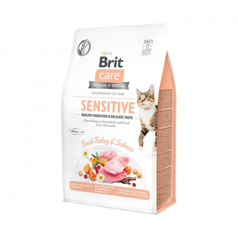 Брит 400г Care Cat GF Sensitive Healthy Digestion & Delicate Taste для кошек с чувствительным пищеварением
