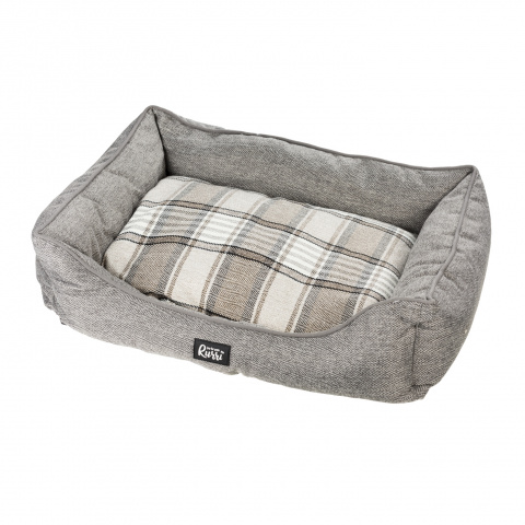 Лежак для животных прямоугольный Вейкко серый, размер S 55x45x16 см