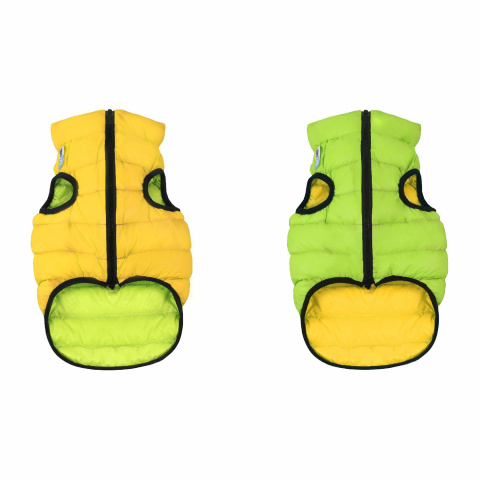 Курточка для собак двусторонняя, размер M 40, салатово-желтая