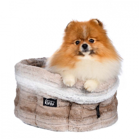 Лежак круглый для собак и кошек мелких пород, 35х20 см, бежевый 1