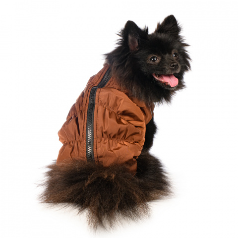 Куртка для собак на молнии коричневая 1