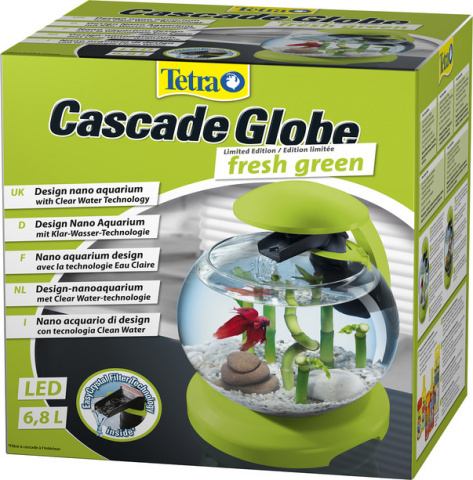 Аквариум Cascade Globe 6,8л круглый с LED светильником, зеленый 1