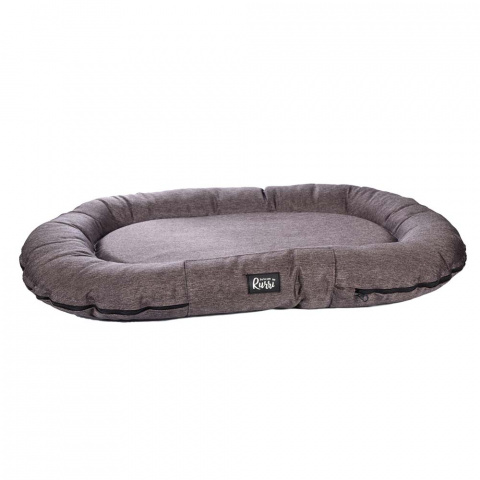 Лежак овальный для собак и кошек средних и крупных пород, 120х85 см, кофейный