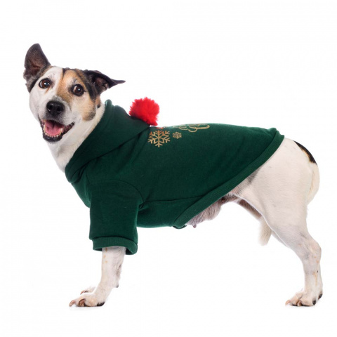 Толстовка для собак зеленая Christmas M 5