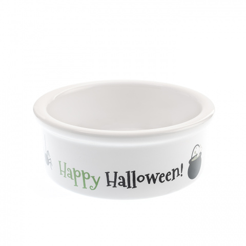 Миска Happy Halloween Корги белая керамика 1