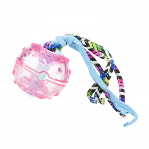 Игрушка для собак Мяч для лакомств с веревками 6 см