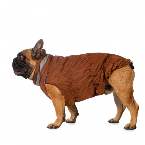 Куртка на молнии для собак Французский бульдог L коричневый (унисекс)