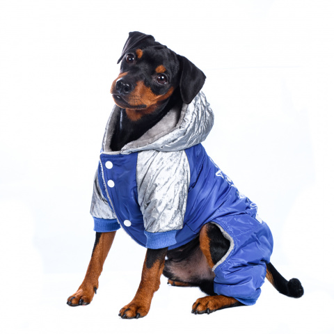 Комбинезон с капюшоном для собак S голубой (унисекс) 4