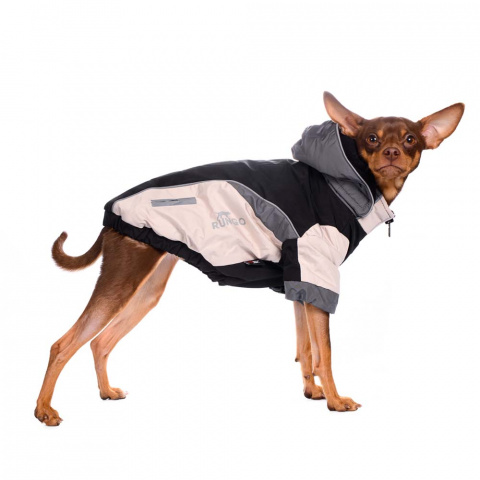 Куртка с капюшоном на молнии для собак средних пород Джек Рассел, Карликовый пинчер, Бигль 33x48x31см L серый (унисекс) 3