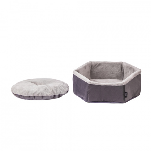 Лежак меховой Софт L для кошек и собак мелких пород, серый 4