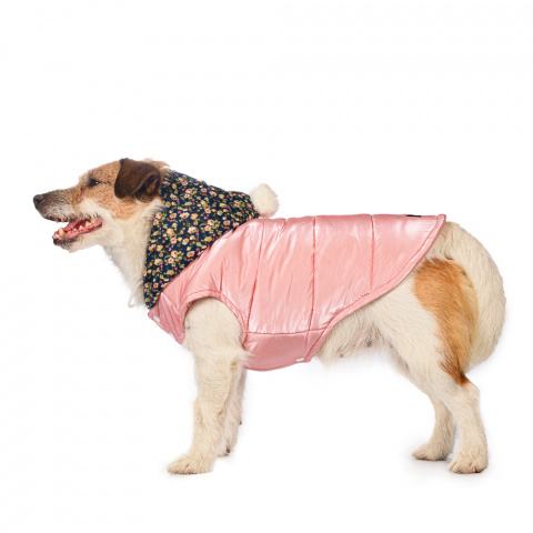 Куртка с капюшоном для собак M розовый (унисекс)