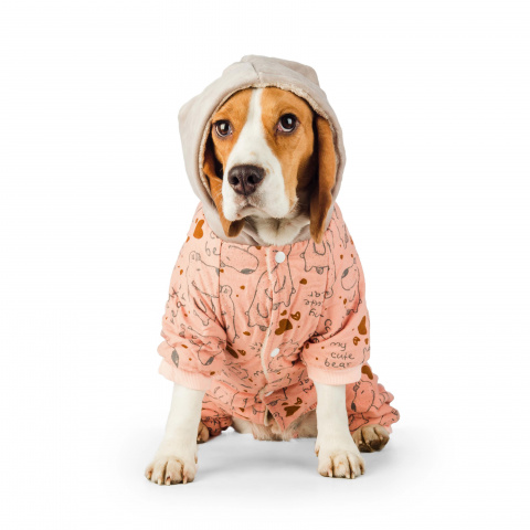 Комбинезон с капюшоном для собак XL оранжевый (девочка) 1