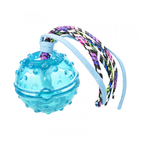 Игрушка для собак Мяч для лакомств с веревками 7 см