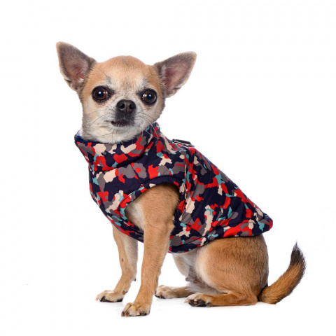 Куртка для собак на молнии красная камуфляж XL 3