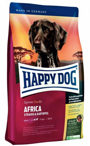 Africa корм для собак средних и крупных пород при чувствительном пищеварении, с мясом страуса и картофелем, 4 кг
