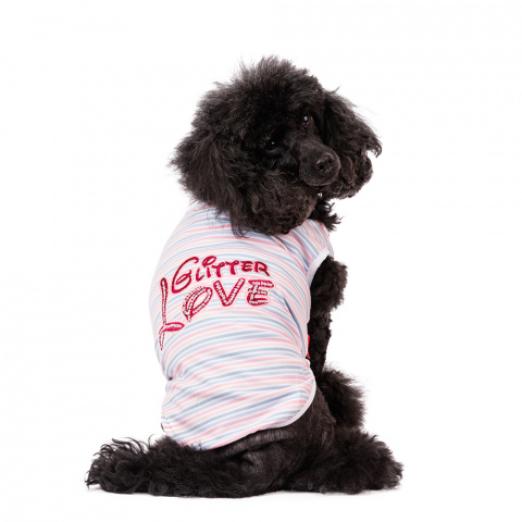 Футболка для собак Glitter Love L розовый (унисекс)