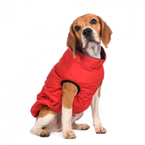 Куртка для собак на молнии красная 10